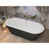 ANZZI Dualita Series Acrylic Classic Freestanding Flatbottom Non-Whirlpool Bathtub in Black with Freestanding Faucet