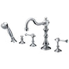 ANZZI Kitt Series FR-AZ376 3-Handle Deck-Mount Roman Tub Faucet with Handheld Sprayer in Polished Chrome