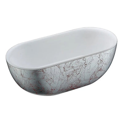 ANZZI Knight Series FT-AZ524 6 ft. Freestanding Bathtub in Crimson Snow