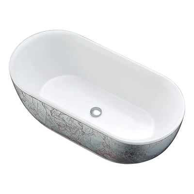 ANZZI Knight Series FT-AZ524 6 ft. Freestanding Bathtub in Crimson Snow