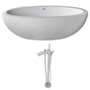 ANZZI Lusso Series 6.3 ft. Man-Made Stone Classic Freestanding Flatbottom Non-Whirlpool Bathtub in Matte White with Freestanding Faucet