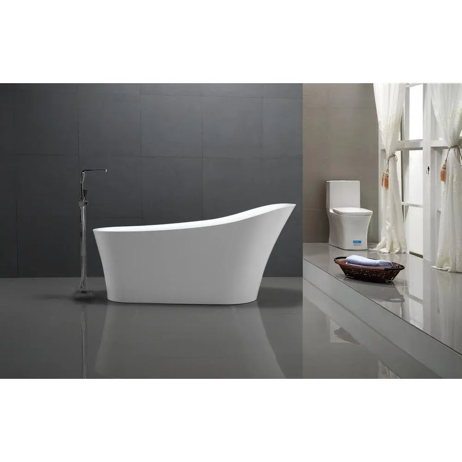 ANZZI Maple Series FT-AZ092 5.58 ft. Freestanding Bathtub in White