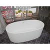 ANZZI Roccia Series FT-AZ505 5.1 ft. Man-Made Stone Center Drain Freestanding Bathtub in Matte White SW Corp