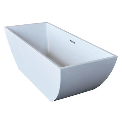 ANZZI Rook Series FT-AZ007 5.6 ft. Acrylic Center Drain Freestanding Bathtub in Glossy White SW Corp