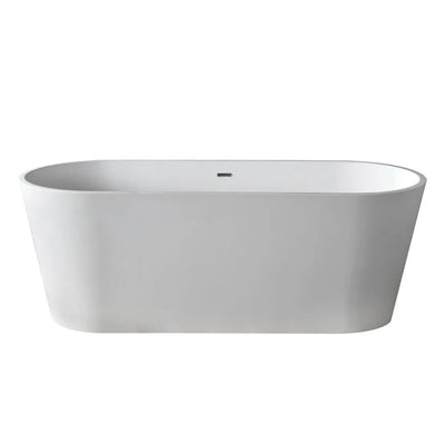 ANZZI Rossetto Series FT-AZ503 5.6 ft. Man-Made Stone Center Drain Freestanding Bathtub in Matte White SW Corp