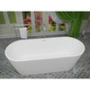 ANZZI Rossetto Series FT-AZ503 5.6 ft. Man-Made Stone Center Drain Freestanding Bathtub in Matte White SW Corp