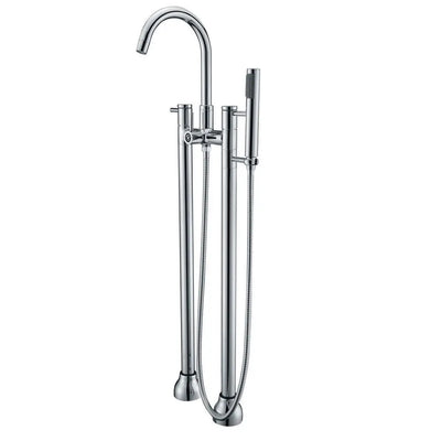 ANZZI Sol Series FS-AZ0027 3-Handle Freestanding Claw Foot Tub Faucet with Hand Shower