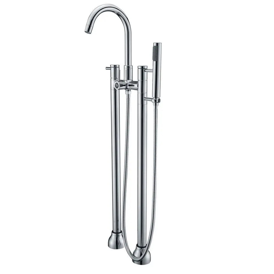 ANZZI Sol Series FS-AZ0027 3-Handle Freestanding Claw Foot Tub Faucet with Hand Shower