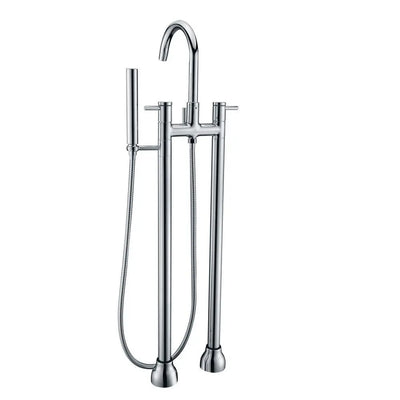 ANZZI Sol Series FS-AZ0027 3-Handle Freestanding Claw Foot Tub Faucet with Hand Shower