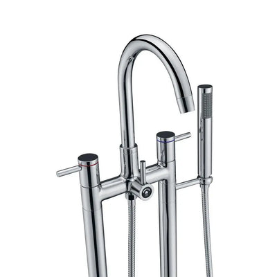 ANZZI Sol Series FS-AZ0027 3-Handle Freestanding Claw Foot Tub Faucet with Hand Shower