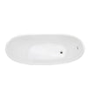 ANZZI Stratus Series 5.6 ft. Acrylic Slipper Freestanding Flatbottom Non-Whirlpool Bathtub in White with Freestanding Faucet