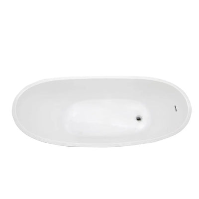 ANZZI Stratus Series FT-AZ084 5.6 ft. Acrylic Reversible Drain Freestanding Bathtub in Glossy White