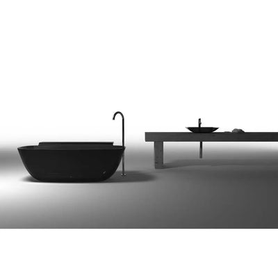 ANZZI Vida Series 5.2 ft. Man-Made Stone Center Drain Freestanding Bathtub