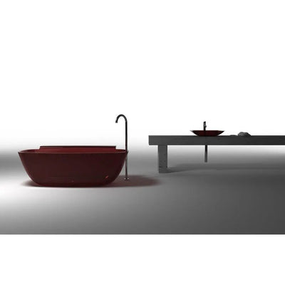 ANZZI Vida Series 5.2 ft. Man-Made Stone Center Drain Freestanding Bathtub