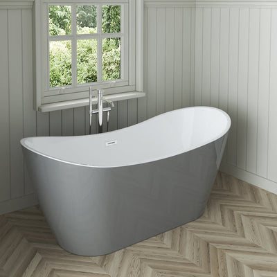 Barclay Nairobi 67" Acrylic Double Slipper Tub Light Grey ATDSN67MIG Barclay Products