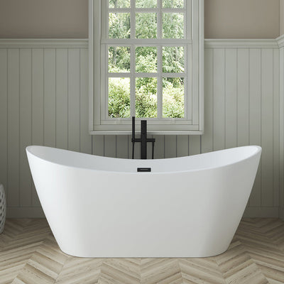 Barclay Nairobi 67" Acrylic Double Slipper Tub Matte White ATDSN67MIG Barclay Products