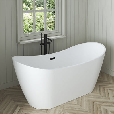 Barclay Nairobi 67" Acrylic Double Slipper Tub Matte White ATDSN67MIG Barclay Products