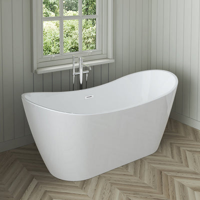 Barclay Nairobi 67" Acrylic Double Slipper Tub White ATDSN67MIG Barclay Products