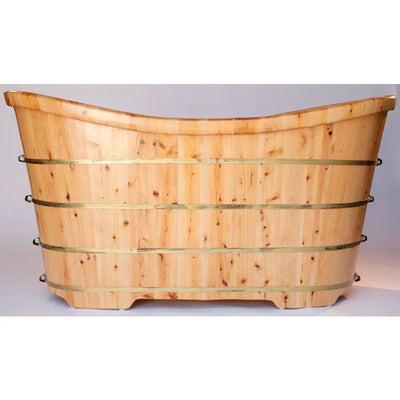 Alfi Brand AB1105 63", Premium Freestanding Cedar Wooden Bathtub