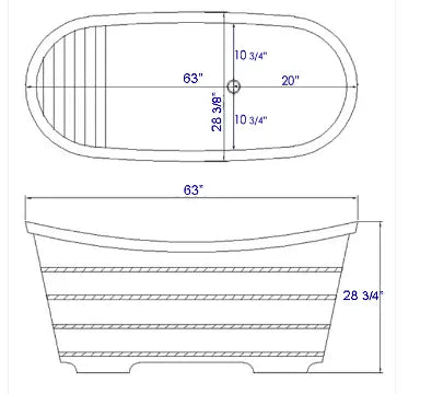 Alfi Brand AB1105 63", Premium Freestanding Cedar Wooden Bathtub Alfi Trade Inc