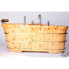 Alfi Brand AB1136 61" Free Standing Cedar Wood Bath Tub with Chrome Tub Filler
