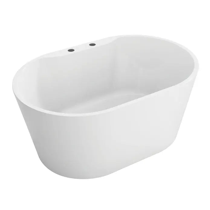 Aqua Eden VT7DE513423 51-Inch Acrylic Freestanding Tub with Drain, Glossy White Kingston Brass