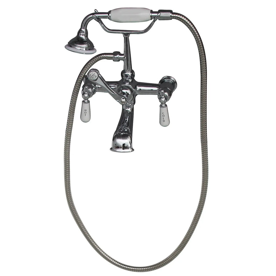 Barclay 4602 Clawfoot Tub Filler – Elephant Spout, Hand Held Shower, Swivel Mounts