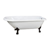 Barclay ATR70LP-WH Baroque Acrylic Roll Top, 70" Premium Clawfoot Tub