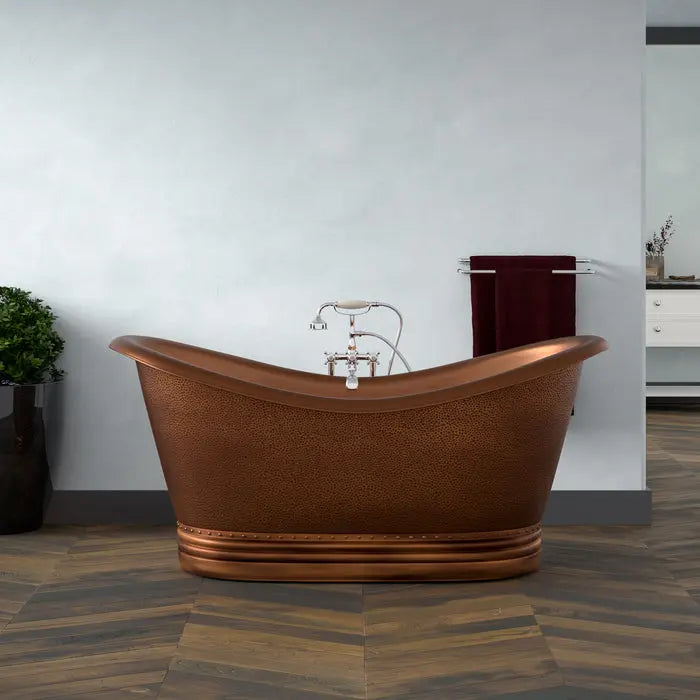 Barclay Allegro COTDSN66P-AC 66" Copper Double Slipper Freestanding Tub Barclay Products