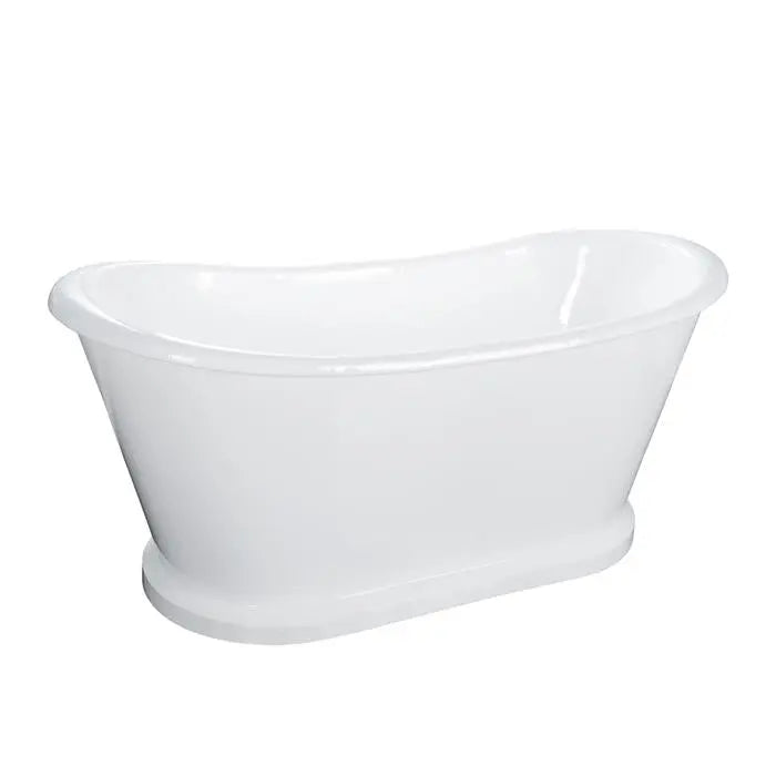 Barclay CTBATN66-WH Raynor Premium 66" Cast Iron Bateau Freestanding Tub Without Faucet Holes Barclay Products