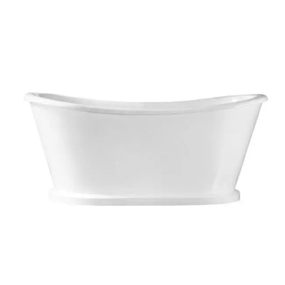 Barclay CTBATN66-WH Raynor Premium 66" Cast Iron Bateau Freestanding Tub Without Faucet Holes Barclay Products