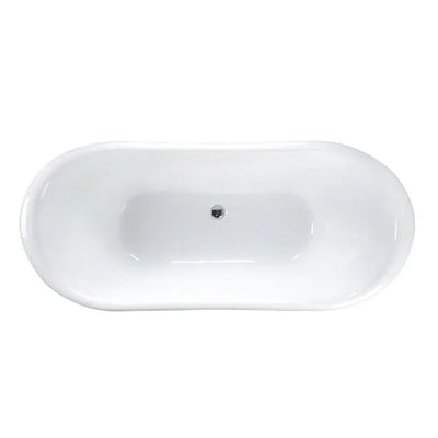 Barclay CTBATN66-WH Raynor Premium 66" Cast Iron Bateau Freestanding Tub Without Faucet Holes Barclay Products