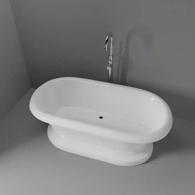 Barclay - Carlotta 61" Acrylic Double Roll Top Tub on Base - ATDRN63B-WH Barclay Products