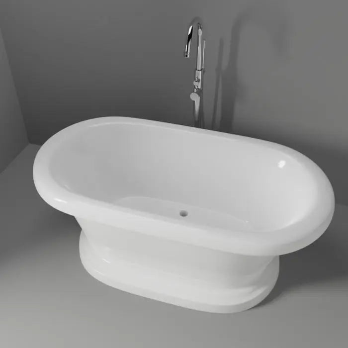 Barclay - Carrie 57" Acrylic Double Roll Top Tub on Base - ATDRNTD59B-WH Barclay Products