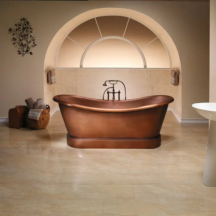 Barclay Carwyn COTDSN72L-SAC 72" Copper Double Slipper Freestanding Tub Barclay Products