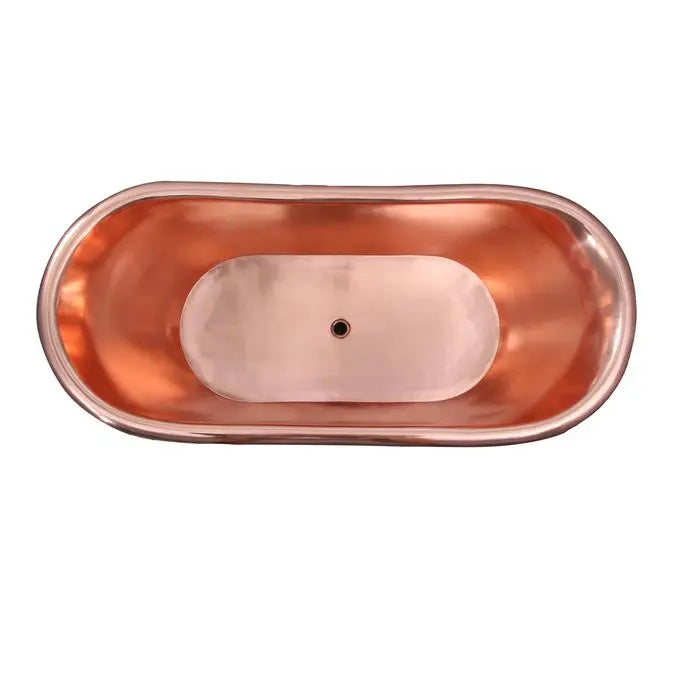 Barclay - Chapal 70" Copper Double Slipper Tub on Base - COTDSN70B-BLP