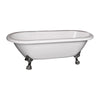 Barclay - Colin 70" Acrylic Double Roll Top Tub - ADRN70LP-WH