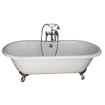 Barclay - Columbus 61" Cast Iron Double Roll Top Tub Kit - Polished Nickel Accessories Barclay Products