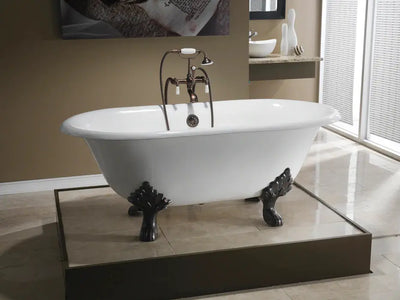 Barclay - Dawson 61" Premium Cast Iron Double Roll Top Freestanding Tub - CTDRN61LP-WH Barclay Products