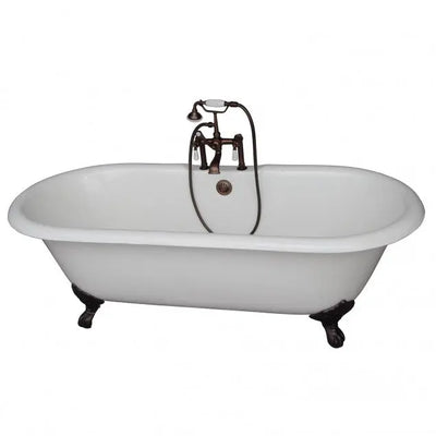 Barclay Duet 67″ Cast Iron Double Roll Top Clawfoot Tub Kit