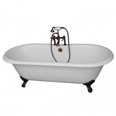 Barclay Duet 67″ Cast Iron Double Roll Top Clawfoot Tub Kit