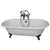 Barclay Duet 67″ Cast Iron Double Roll Top Clawfoot Tub Kit