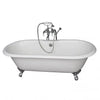 Barclay Duet 67″ Cast Iron Double Roll Top Clawfoot tub Kit