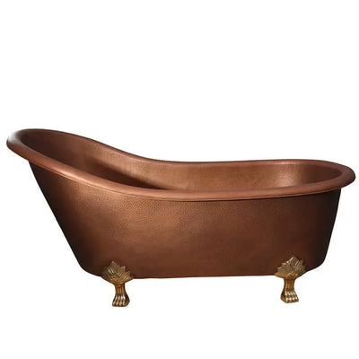 Barclay - Lawson 66" Copper Slipper Tub with Brass Feet - COTSN66-LC-PB Barclay Products