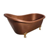 Barclay - Lawson 66" Copper Slipper Tub with Brass Feet - COTSN66-LC-PB Barclay Products