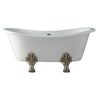 Barclay Markus 66" Premium Cast Iron Double Slipper Freestanding Tub With 7" Deck Holes