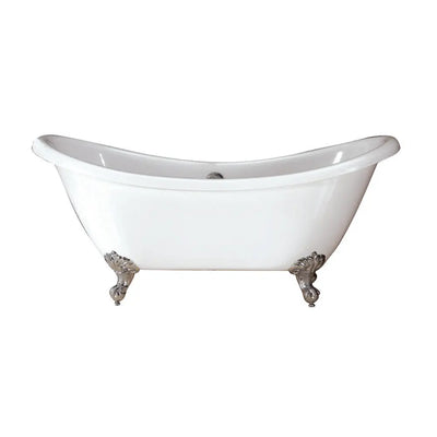 Barclay Merrick ATDSN69I-WH Acrylic Double Slipper Freestanding Tub