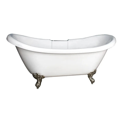 Barclay Monique Acrylic Double Slipper Freestanding Tub with 7" Faucet Drillings