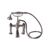 Barclay Products Clawfoot Rim-Mounted Filler with Hand-Held Shower – Metal Lever Handles