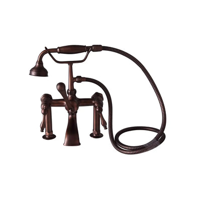 Barclay Products Clawfoot Rim-Mounted Filler with Hand-Held Shower – Metal Lever Handles